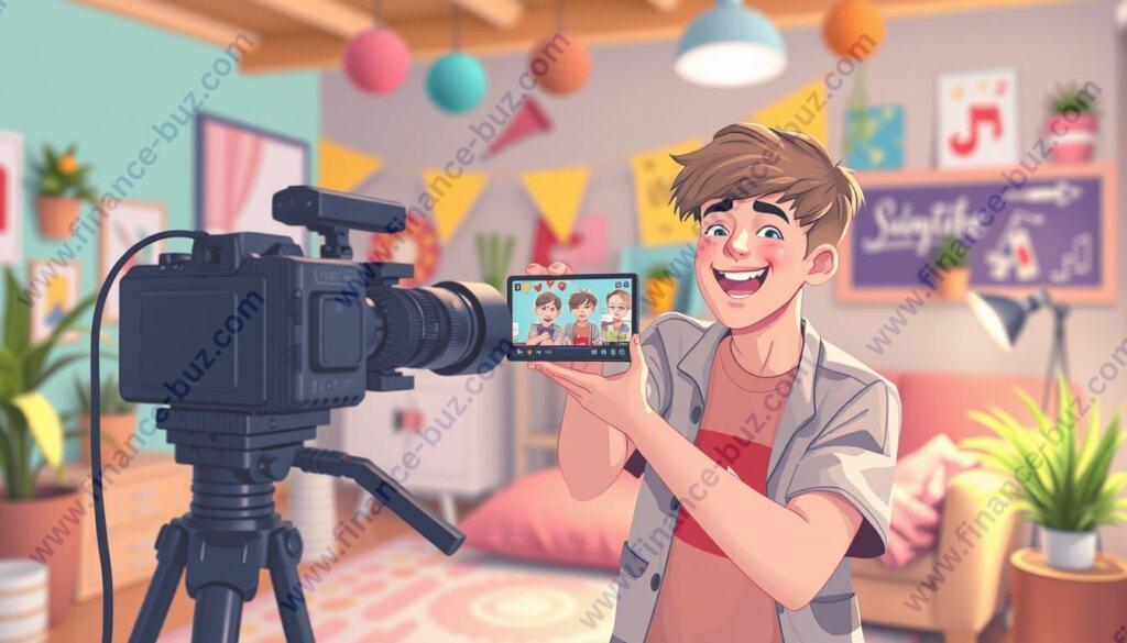 An image of a teen creating content for their YouTube channel An image of a teen creating content for their YouTube channel