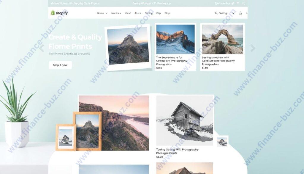 Create a Shopify store for selling photography prints and digital downloads.