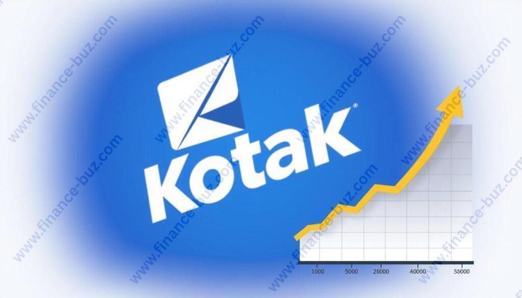 Generate an image of Kotak Mahindra Bank's with a graph showing increasing FD interest rates.