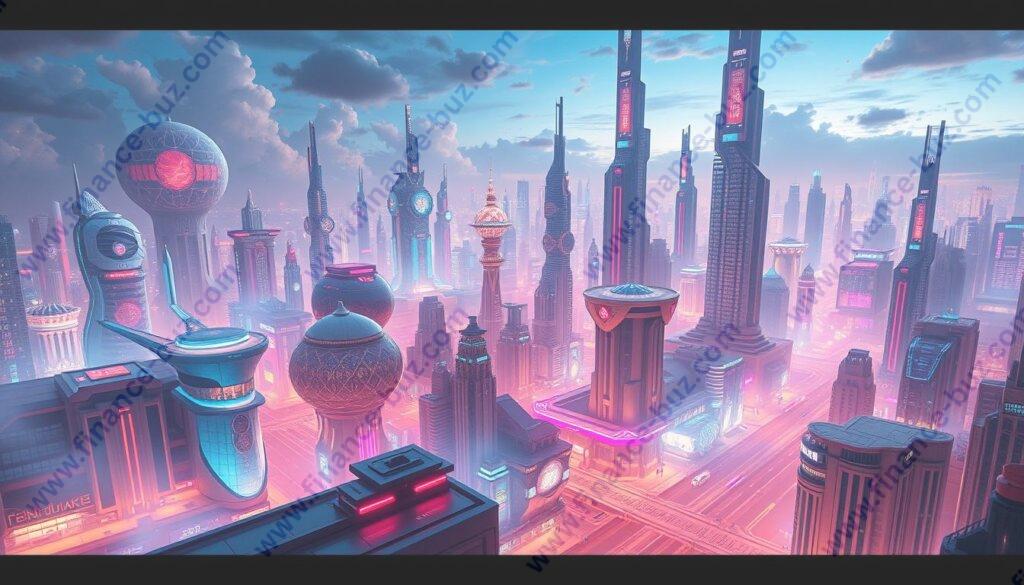 Generate an image of a futuristic cityscape using AI art tools.