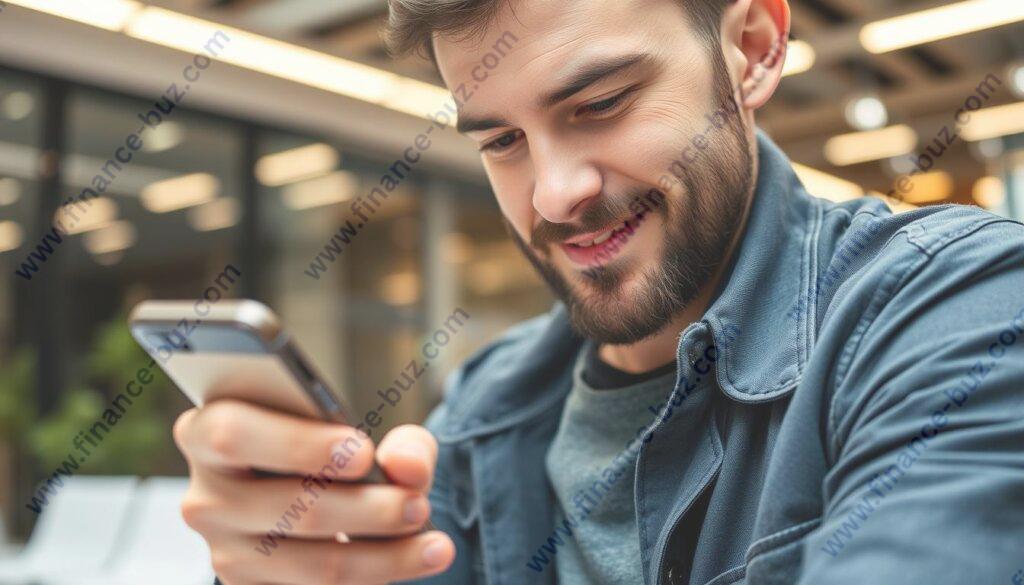 Generate an image of a person configuring their crypto wallet on a mobile device
