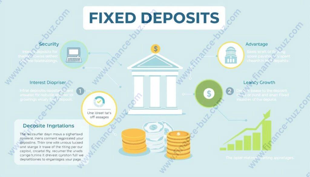 Generate an image representing the concept of fixed deposits and their benefits.