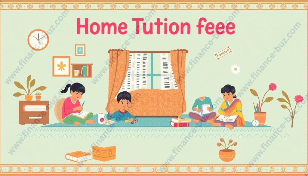 Generate an image representing the concept of home tuition fees in India