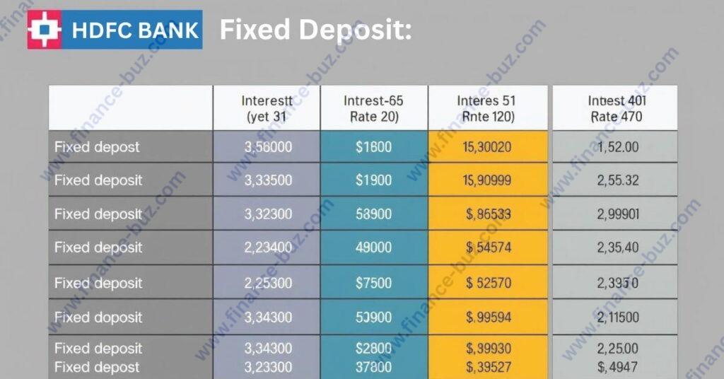 Image of HDFC Bank fixed deposit interest rates chart