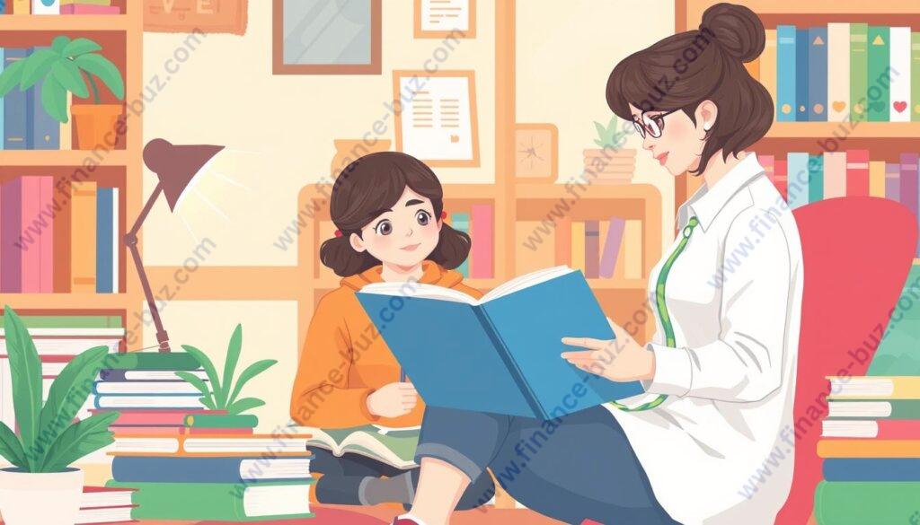 Image of a female home tutor with a student