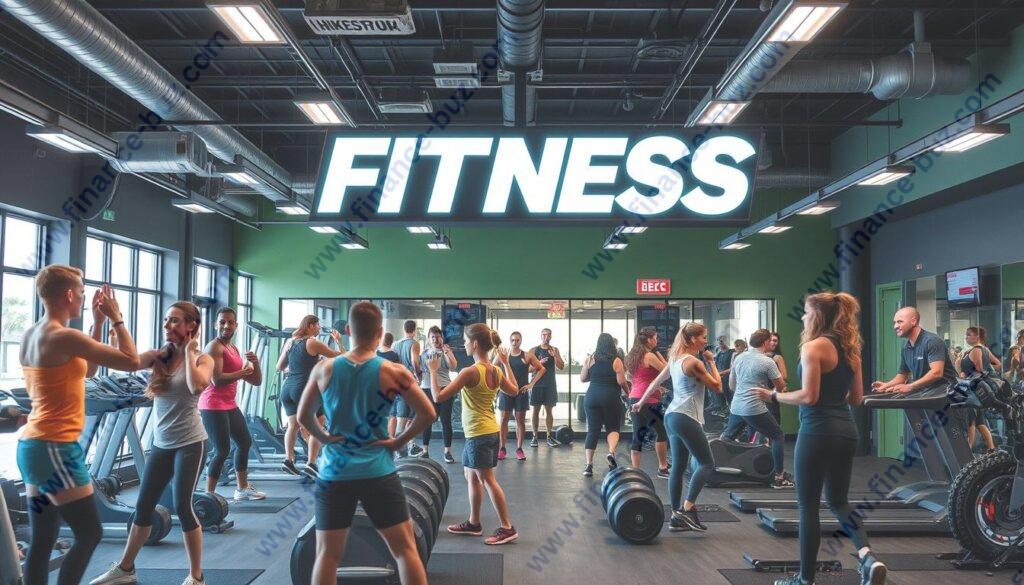 Image of a fitness franchise in operation.