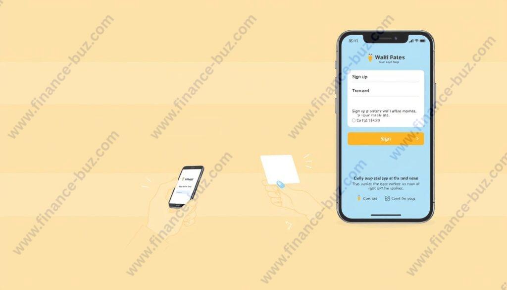 Image of a person registering on a mobile app